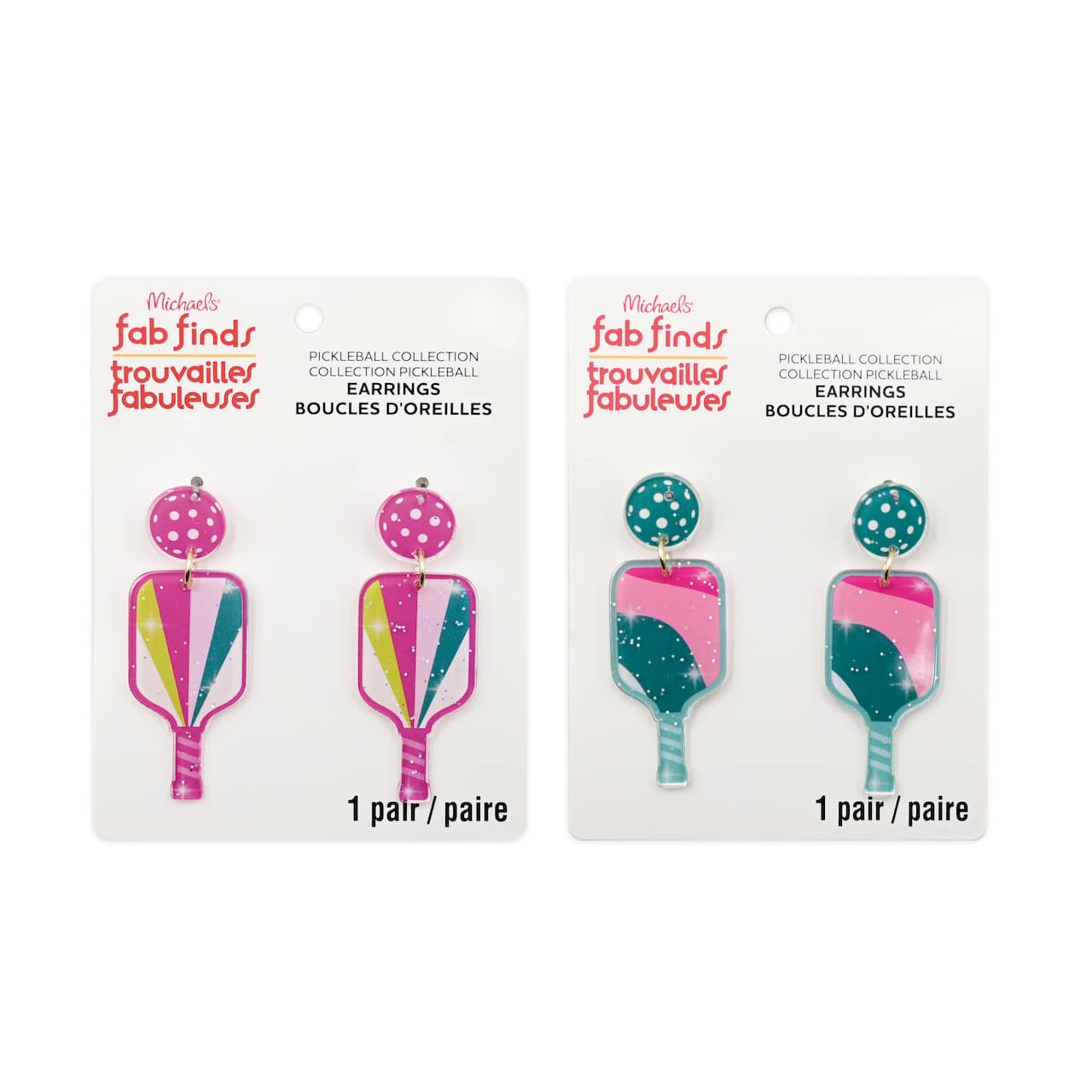 Assorted Pickleball Earrings, 2pc. by Fab Finds